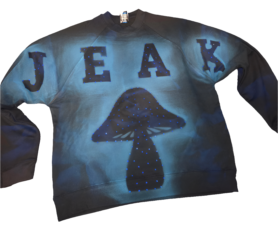Big face JEAK spooky blue heavyweight crewneck
